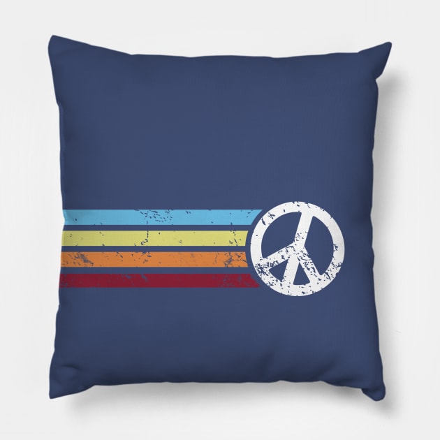 RETRO PEACE STRIPES Pillow by Jitterfly