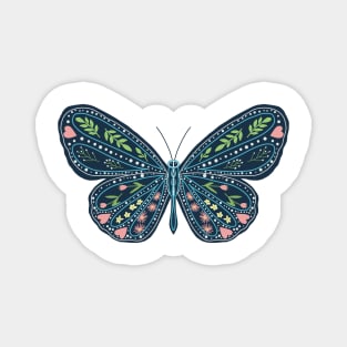 Folk Art Butterfly by MarcyBrennanArt Magnet