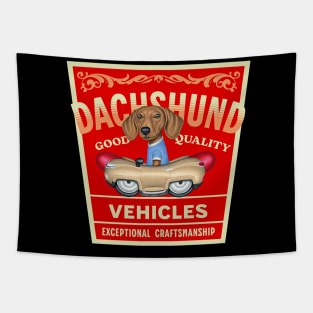 Dachshund Quality Vehicles Tapestry