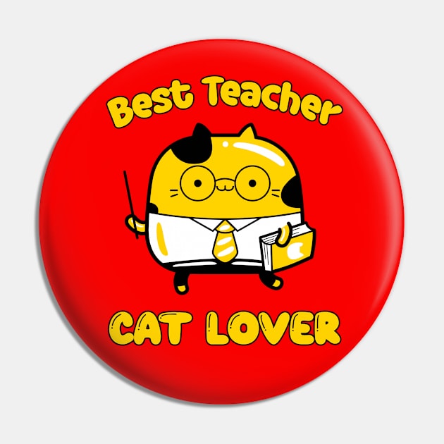 Best teacher and cat lover, funny cartoon cat Pin by g14u