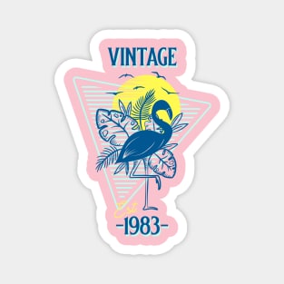 Vintage Est. 1983 Retro Flamingo Magnet