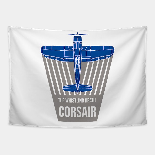 F4U Corsair: The Whistling Death Tapestry by Blue Gingko Designs LLC