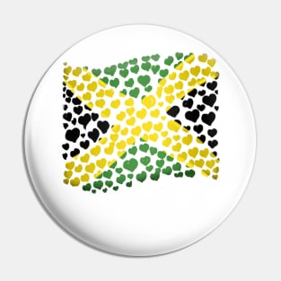 Heart shapes Jamaica Flag colors colours Jamaican Pin