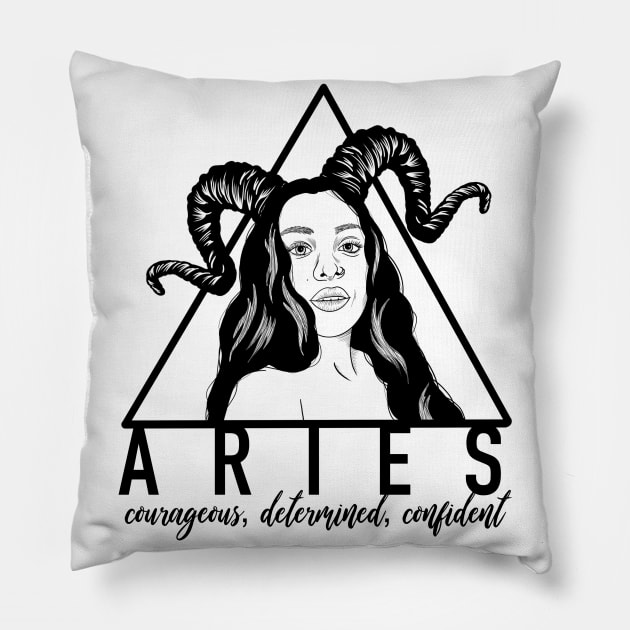 Aries Girl Pillow by Annabalynne