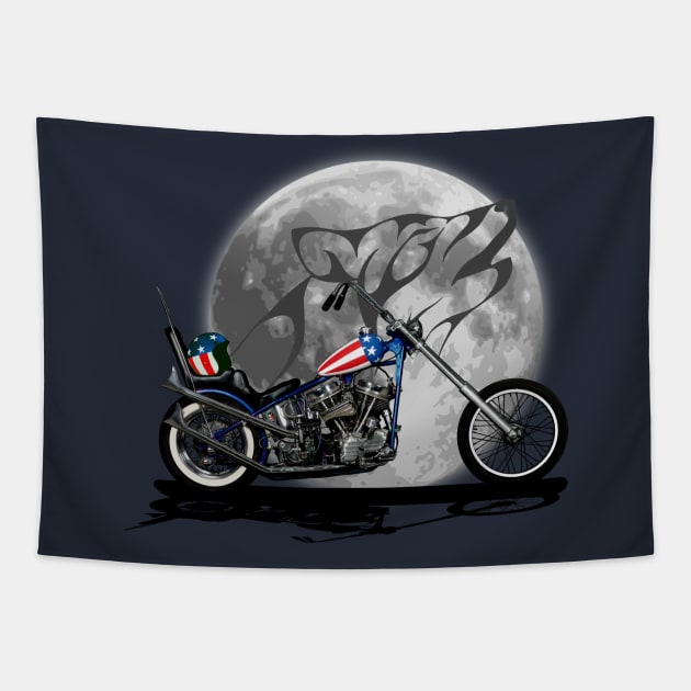 Freedom Motorcycle Rider Tapestry by MotorManiac