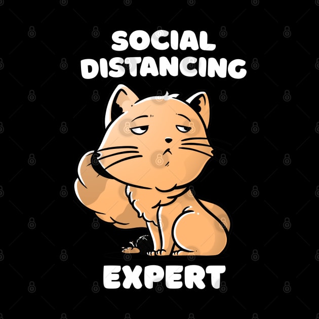 Social Distancing Expert Cute Snob Cat Gift by eduely