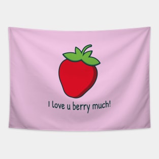 Strawberry | I love u berry much Tapestry