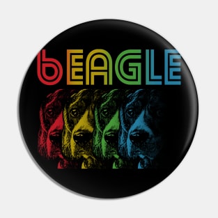 Cool Retro Groovy Beagle Dog Pin