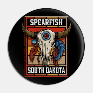 Spearfish South Dakota Native American Bison Skull Pin