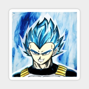 vegeta the super saiyan god in blue in dragonball Magnet