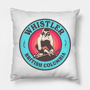 Whistler BC Snowboard Badge Pillow