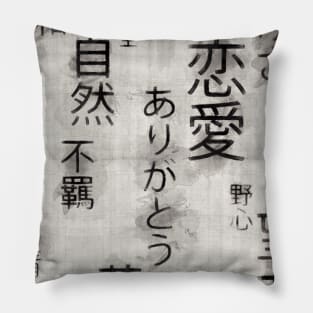 Vintage Japanese art - Japanese wagara pattern - Japan love - Japanese aesthetic | Watercolor words Pillow