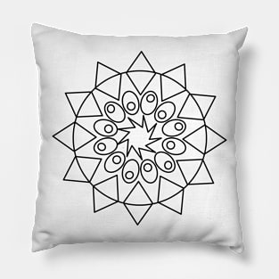 Simple Mandala design to Color Pillow