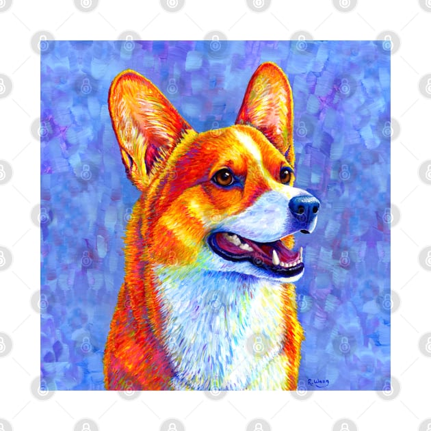 Mischief Maker Colorful Pembroke Welsh Corgi Dog by rebeccawangart