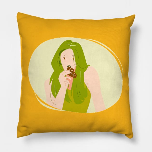 Choco Girl Pillow by Irkhamsterstock