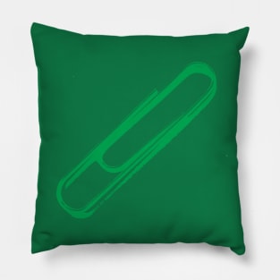 The Paperclip - green edition Pillow