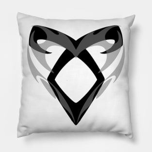 Shadowhunters rune - Angelic power rune and tribal heart 8blacka and grey) | Malec | Mundane | Parabatai | Alec, Magnus, Clary, Jace, Izzy Pillow