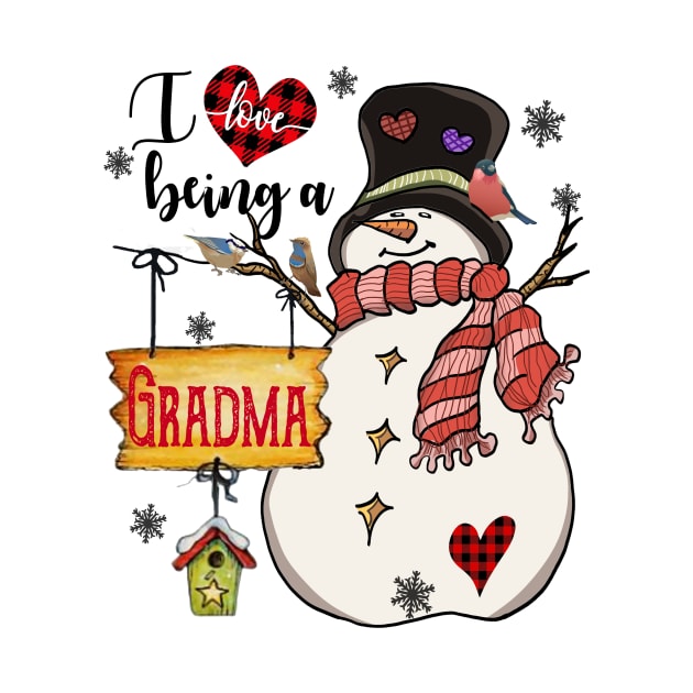 Grandma Gifts I Love Being A Grandma Snowman Matching Family Christmas Gifts by BestFamilyTee