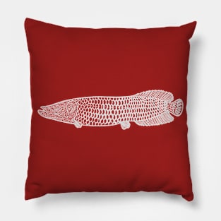 Arapaima - detailed hand drawn fish design Pillow