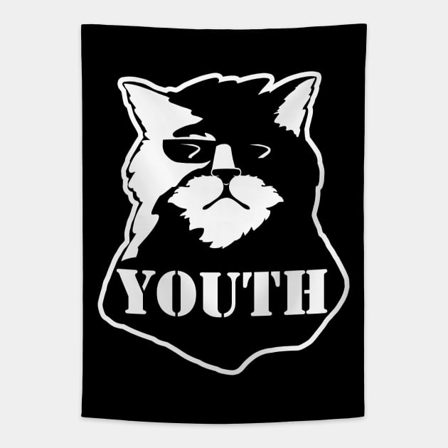 Cat youth (light border) Tapestry by ModManner