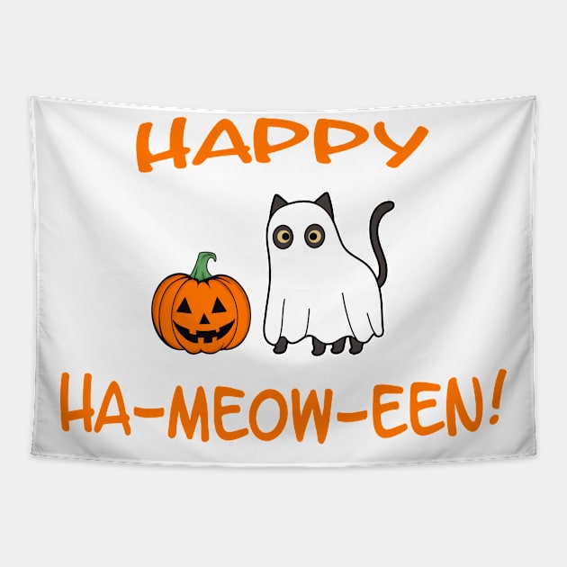happy meoween Tapestry by screamousking