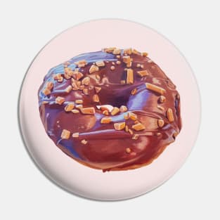 Chocolate donut with toffee bits (no background) Pin