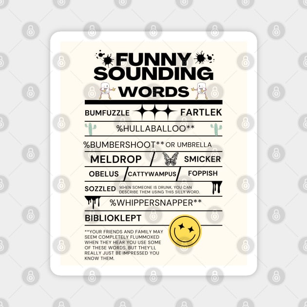 Funny Sounding Words Magnet by MakerMind8.2