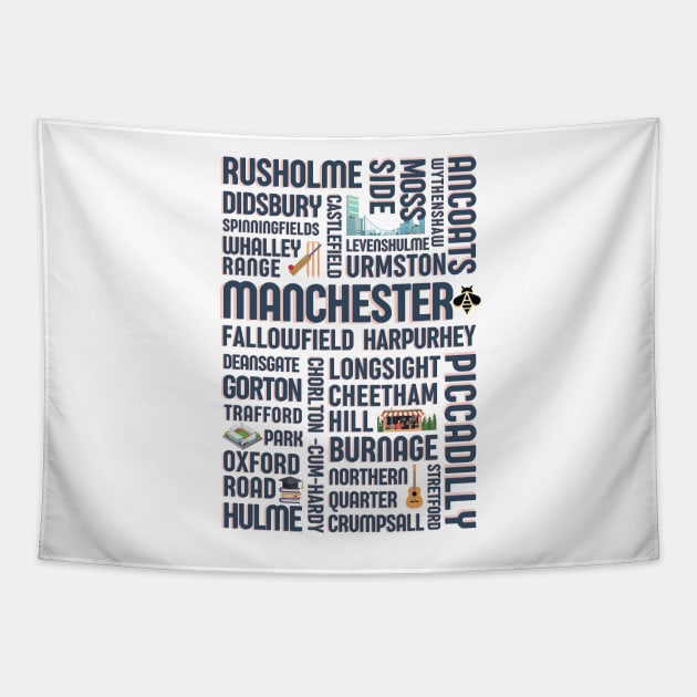 Manchester city centre towns Tapestry by OYPT design