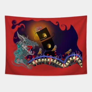 Happy chicken eater Tapestry