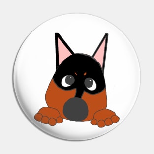 miniature pinscher black and rust peeking cartoon Pin