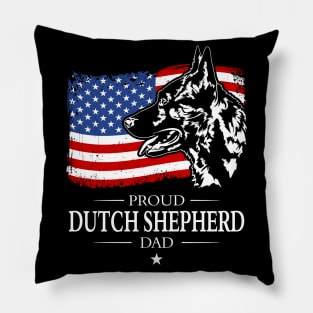 Dutch Shepherd Dad American Flag patriotic dog Pillow