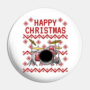 Drummer Ugly Christmas Drum Teacher Musician Pin