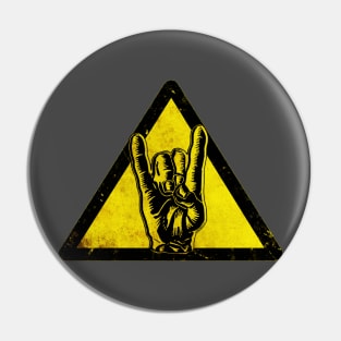 Heavy metal warning Pin