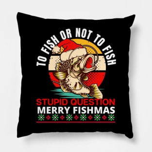 Funny Christmas Fisherman Pillow