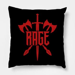 Barbarian Rage Weapons Blood Red Vintage Pillow