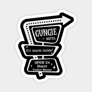 White Gungie Hotel Retro Sign Magnet