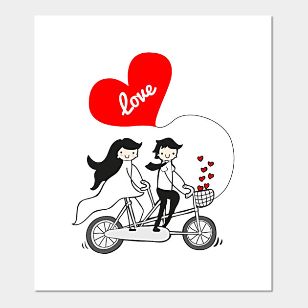 CUTE CARTOON COUPLE LOVE SYMBOL - Love - Posters and Art ...