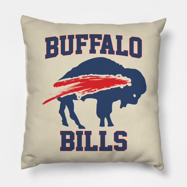 Blue Buffalo Bills - Football Team Pillow by Diamond Creative