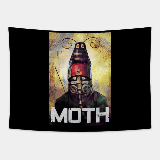 Gone With the Blastwave Moth - Messy version Tapestry by Morriperkele