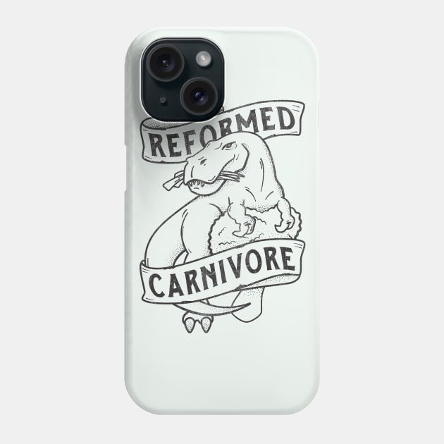 Reformed Carnivore | Vegan Tattoo Style Phone Case by LeavesNotLives
