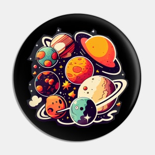 Planets cartoon art #cosmos Pin