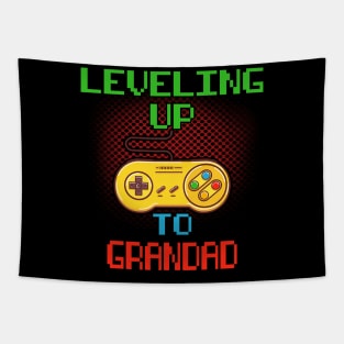 Promoted To Grandad T-Shirt Unlocked Gamer Leveling Up Tapestry