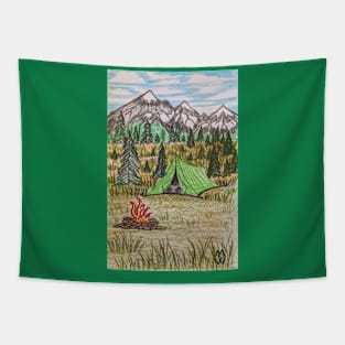 Camping in Bigfoot Territory Tapestry