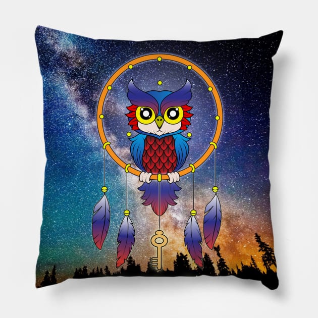 Dream Catcher Owl, Chase your Dreams Pillow by thebuniverse