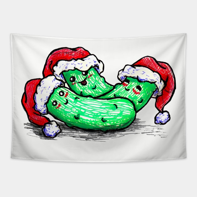 Christmas Pickles Tapestry by Thedustyphoenix