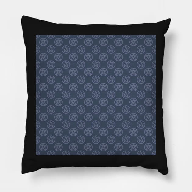 Light Blue Stone Pentagrams Pillow by stickypixie