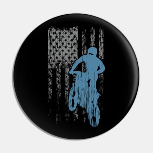 Dirtbike Flag USA Pin