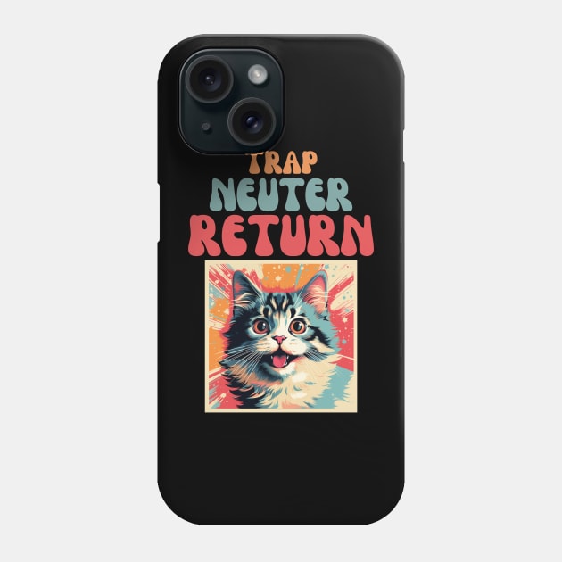 Trap Neuter Return Cat Design - Supporting Feral Cats' Welfare Phone Case by KittyStampedeCo