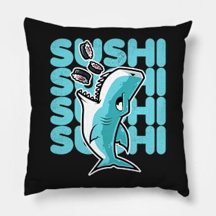 Shark Sushi Nigiri Kawaii Neko Anime Japanese print Pillow