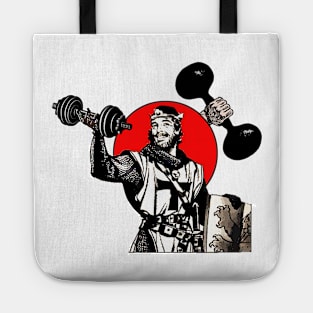 Templar warrior with dumbbells gym exercises Tote